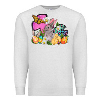 Oatmeal Heather Easter rabbits and cross Premium Sweatshirt - OliviaCreatesArt