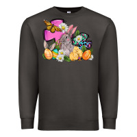 Smoke Easter rabbits and cross Premium Sweatshirt - OliviaCreatesArt