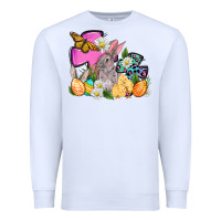 White Easter rabbits and cross Premium Sweatshirt - OliviaCreatesArt
