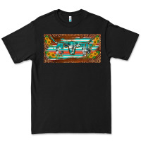 Black western howdy cowgirl leopard serape   license plate template Premium Tee - BarkalooDesign