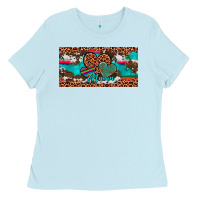 Baby Blue hearts mama license plate Ladies Tee - Artiststas