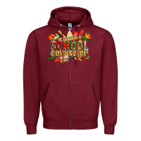 Burgundy cinco de mayo school counselor Zipper Hoodie - CowGirlArtShop