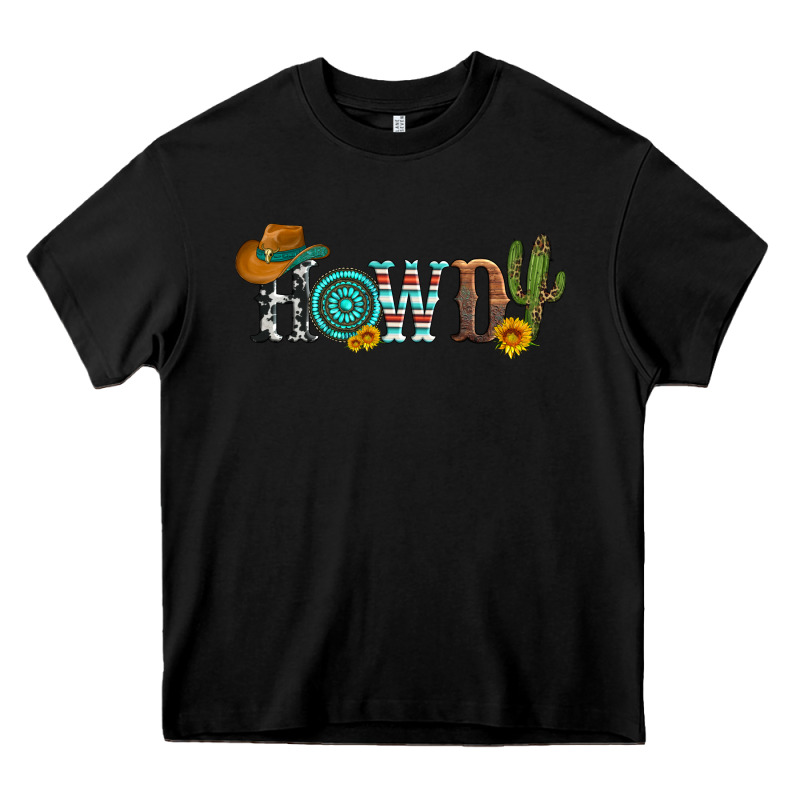 Howdy With Cowboy Hat And Cactus Heavy Core Tee by Artiststas | Teevron