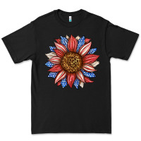 Black American Flag Sunflower Premium Tee - LillyAllenDesigns