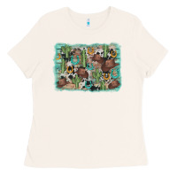 Bone cactus cowboy hat background Ladies Tee - AdoDesignShop