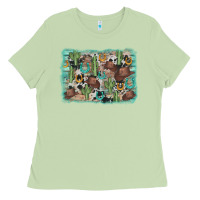 Matcha cactus cowboy hat background Ladies Tee - AdoDesignShop