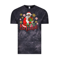 Cloud Black believe black santa christmas Vintage Tee - MaliasSmallBusiness