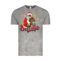 Cloud Rock believe black santa christmas Vintage Tee - MaliasSmallBusiness