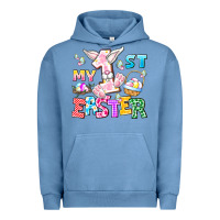 Pigment Pebble Blue My 1st Easter Urban Hoodie - CowhideDigitalArt