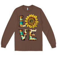 Chestnut western love with sunflower Long Sleeve Tee - Artiststas