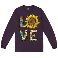 Plum western love with sunflower Long Sleeve Tee - Artiststas