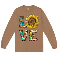 Toasted Coconut western love with sunflower Long Sleeve Tee - Artiststas