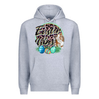Heather Grey Easter vibes Easter Day Premium Hoodie - CowGirlArtShop