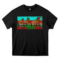 Black horses roses ann cactuses license plate Heavy Core Tee - Artiststas