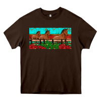 Chocolate Brown horses roses ann cactuses license plate Heavy Core Tee - Artiststas