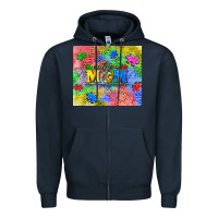Navy autism Zipper Hoodie - CowGirlArtShop