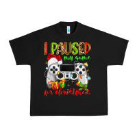 Black i paused my game for christmas Urban Heavy Tee - MaliasSmallBusiness