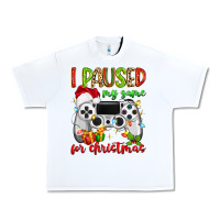 White i paused my game for christmas Urban Heavy Tee - MaliasSmallBusiness