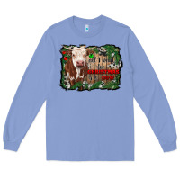 Colony Blue all i want for christmas is a cow cowhide Long Sleeve Tee - RanaPortraitStore