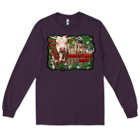 Plum all i want for christmas is a cow cowhide Long Sleeve Tee - RanaPortraitStore