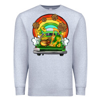 Heather Grey St. Patrick's Day truck Premium Sweatshirt - OliviaCreatesArt