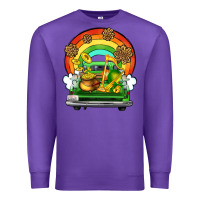 Purple St. Patrick's Day truck Premium Sweatshirt - OliviaCreatesArt