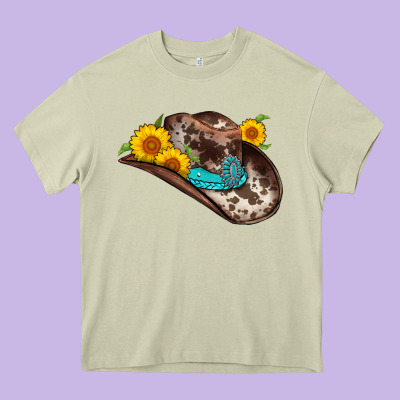Cowboy Hat Heavy Core Tee Designed By Adodesignshop