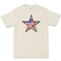 Bone American Flag Star Premium Tee - LillyAllenDesigns
