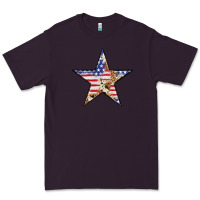 Plum American Flag Star Premium Tee - LillyAllenDesigns