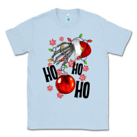 Dusty Blue Ho ho ho skeleton Classic Tee - NancyCooperArtShop