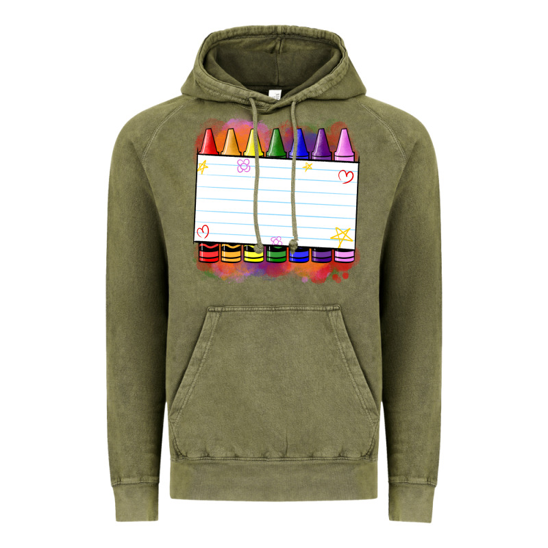 Crayons Add Your Text Vintage Hoodie by NancyCooperArtShop | Teevron