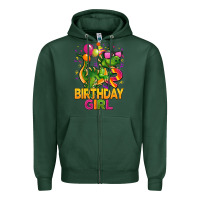 Sports Green 2rd birthday girl t rex pink Zipper Hoodie - CowGirlArtShop