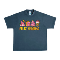 Midnight Navy feliz navidad Urban Heavy Tee - MaliasSmallBusiness