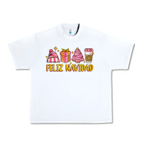 White feliz navidad Urban Heavy Tee - MaliasSmallBusiness