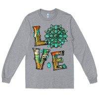 Heather Grey love with gemstone Long Sleeve Tee - Artiststas