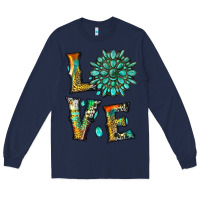Navy love with gemstone Long Sleeve Tee - Artiststas