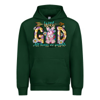 Forest Green With God All Things Are Possible Easter Day Urban Hoodie - CowhideDigitalArt