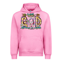 Fuchsia Pink With God All Things Are Possible Easter Day Urban Hoodie - CowhideDigitalArt