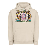 Pigment French Oak With God All Things Are Possible Easter Day Urban Hoodie - CowhideDigitalArt