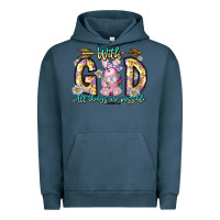 Pigment Midnight Navy With God All Things Are Possible Easter Day Urban Hoodie - CowhideDigitalArt
