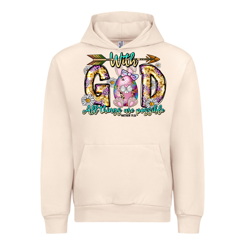 With God All Things Are Possible Easter Day Urban Hoodie by CowhideDigitalArt | Teevron