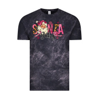 Cloud Black Santa Baby Pink Christmas Vintage Tee - MaliasSmallBusiness
