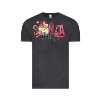 Vintage Black Santa Baby Pink Christmas Vintage Tee - MaliasSmallBusiness