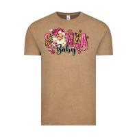 Vintage Coffee Santa Baby Pink Christmas Vintage Tee - MaliasSmallBusiness