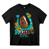 Black horseshoe rodeo time Heavy Core Tee - Artiststas