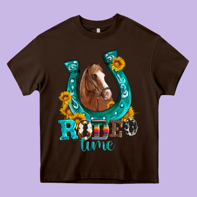 Horseshoe Rodeo Time Heavy Core Tee Designed By Artiststas