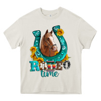 Cream horseshoe rodeo time Heavy Core Tee - Artiststas