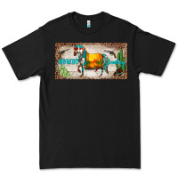 Black western howdy cowboy horse sunset weapon cactus leopard  license plate Premium Tee - BarkalooDesign