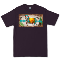 Plum western howdy cowboy horse sunset weapon cactus leopard  license plate Premium Tee - BarkalooDesign