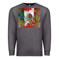 Charcoal Heather Mexico flag Premium Sweatshirt - FaDigitalArtStudio